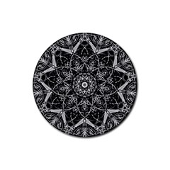 Black And White Pattern Rubber Round Coaster (4 Pack)  by Sobalvarro