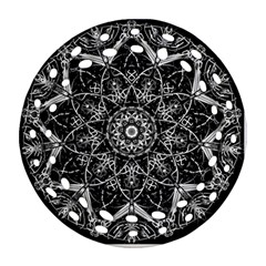 Black And White Pattern Round Filigree Ornament (two Sides) by Sobalvarro