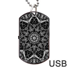 Black And White Pattern Dog Tag Usb Flash (two Sides) by Sobalvarro