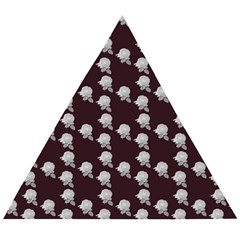 White Rose In Maroon Wooden Puzzle Triangle by snowwhitegirl