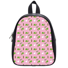 Green Elephant Pattern Pink School Bag (small) by snowwhitegirl