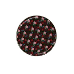 Dark Floral Butterfly Burgundy Hat Clip Ball Marker (10 Pack) by snowwhitegirl