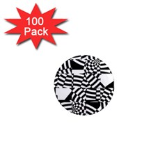 Black And White Crazy Pattern 1  Mini Magnets (100 Pack)  by Sobalvarro