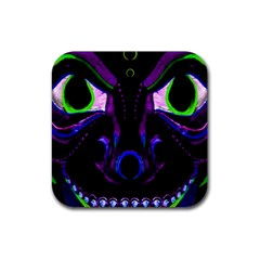 Demon Ethnic Mask Extreme Close Up Illustration Rubber Coaster (square)  by dflcprintsclothing