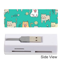 Seamless Pattern Cute Cat Cartoon With Hand Drawn Style Memory Card Reader (stick) by Vaneshart