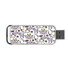 Hand Drawn Cute Cat Pattern Portable Usb Flash (one Side) by Vaneshart