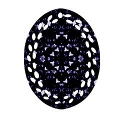 Dark Blue Ornament Pattern Design Ornament (oval Filigree) by dflcprintsclothing