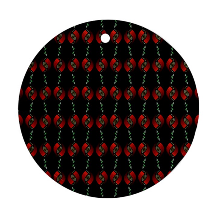 Red Silver Background Electric Ornament (Round)