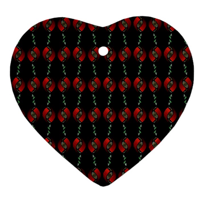 Red Silver Background Electric Heart Ornament (Two Sides)