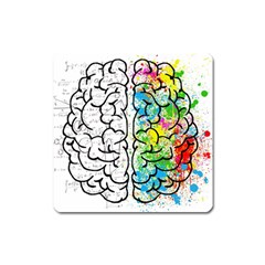 Brain Mind Psychology Idea Drawing Square Magnet by Wegoenart