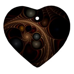 Fractal Fantasy Design Construction Heart Ornament (two Sides) by Wegoenart