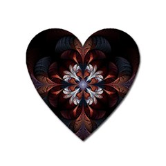 Fractal Flower Fantasy Floral Heart Magnet by Wegoenart
