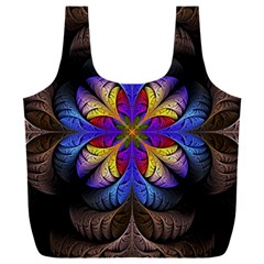 Fractal Flower Fantasy Floral Full Print Recycle Bag (xxl) by Wegoenart