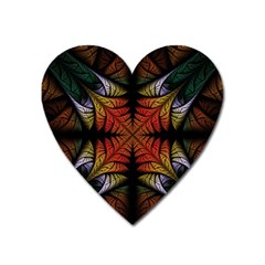 Ornament Decorative Floral Design Heart Magnet by Wegoenart