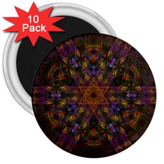 Fractal Abstract Background Pattern 3  Magnets (10 Pack) 