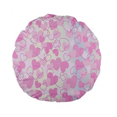 Valentine Background Hearts Bokeh Standard 15  Premium Flano Round Cushions by Nexatart