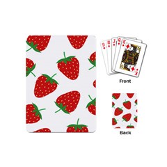 Seamless Pattern Fresh Strawberry Playing Cards Single Design (mini) by Wegoenart