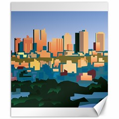 City Buildings Urban Dawn Canvas 20  X 24  by Wegoenart