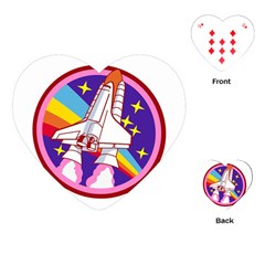 Pink Rainbow Rocket Playing Cards Single Design (heart) by Wegoenart
