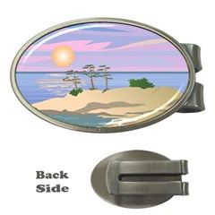 Vacation Island Sunset Sunrise Money Clips (oval) 