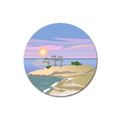 Vacation Island Sunset Sunrise Magnet 3  (round)