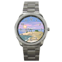 Vacation Island Sunset Sunrise Sport Metal Watch