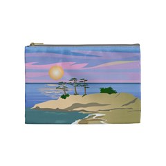Vacation Island Sunset Sunrise Cosmetic Bag (medium)
