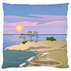 Vacation Island Sunset Sunrise Large Cushion Case (two Sides)