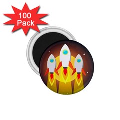 Rocket Take Off Missiles Cosmos 1 75  Magnets (100 Pack) 
