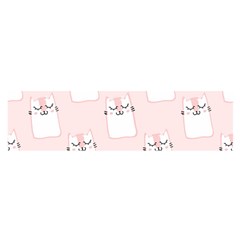 Pattern Pink Cute Sweet Fur Cats Satin Scarf (oblong)