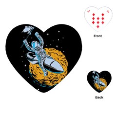 Astronaut Planet Space Science Playing Cards Single Design (heart)