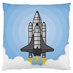 Rocket Shuttle Spaceship Science Large Cushion Case (two Sides) by Wegoenart