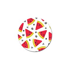 Cute Smiling Watermelon Seamless Pattern White Background Golf Ball Marker (4 Pack)