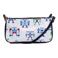 Cute Toy Robotsantennas Wires Seamless Pattern Shoulder Clutch Bag