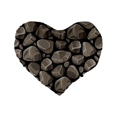 Rock Stone Seamless Pattern Standard 16  Premium Flano Heart Shape Cushions by Nexatart