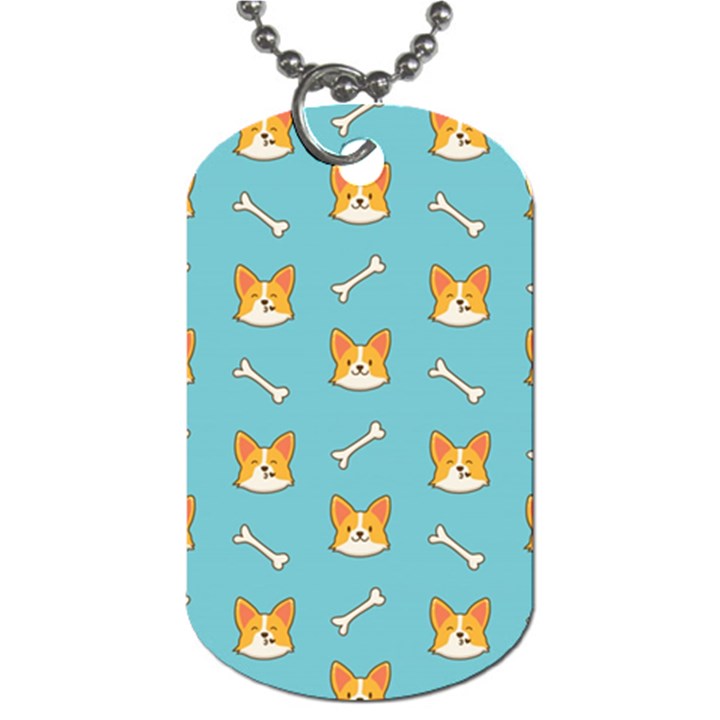 Cute Corgi Dog Face Pattern Dog Tag (One Side)