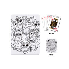 Circle Shape Pattern With Cute Owls Coloring Book Playing Cards Single Design (mini) by Nexatart