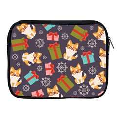 Welsh Corgi Dog With Gift Boxes Seamless Pattern Wallpaper Apple Ipad 2/3/4 Zipper Cases