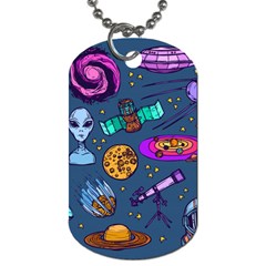 Space Sketch Set Colored Dog Tag (two Sides) by Nexatart