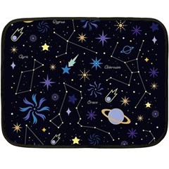 Starry Night  Space Constellations  Stars  Galaxy  Universe Graphic  Illustration Double Sided Fleece Blanket (mini)  by Nexatart