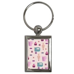 Seamless Bakery Vector Pattern Key Chain (rectangle)