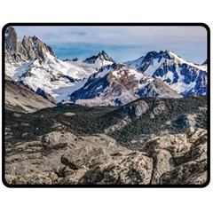 El Chalten Landcape Andes Patagonian Mountains, Agentina Double Sided Fleece Blanket (medium)  by dflcprintsclothing