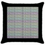 I Love Vintage Phrase Motif Striped Pattern Design Throw Pillow Case (Black) Front