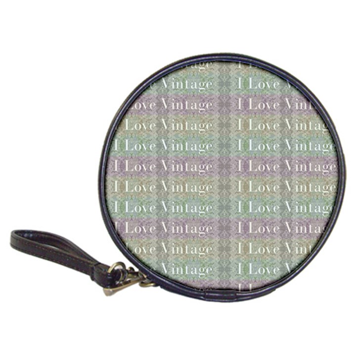 I Love Vintage Phrase Motif Striped Pattern Design Classic 20-CD Wallets