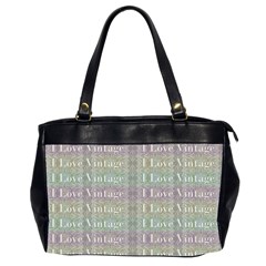 I Love Vintage Phrase Motif Striped Pattern Design Oversize Office Handbag (2 Sides) by dflcprintsclothing