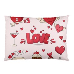 Hand Drawn Valentines Day Element Collection Pillow Case by Vaneshart