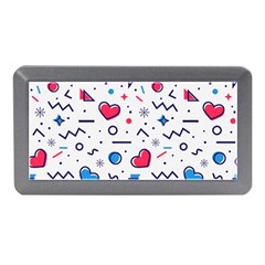 Hearts Seamless Pattern Memphis Style Memory Card Reader (mini) by Vaneshart