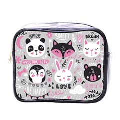 Big Set With Cute Cartoon Animals Bear Panda Bunny Penguin Cat Fox Mini Toiletries Bag (one Side) by Vaneshart