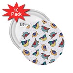 Seamless Pattern With Hand Drawn Bird Black 2.25  Buttons (10 pack) 