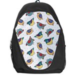 Seamless Pattern With Hand Drawn Bird Black Backpack Bag